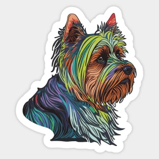 Yorkshire Terrier Dog Art Sticker